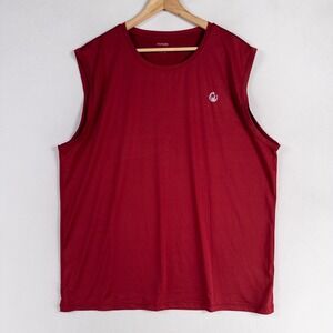 Moteepi 2XL Mens Athletic Muscle Shirt Sleeveless Burgundy Training Gym Shirt